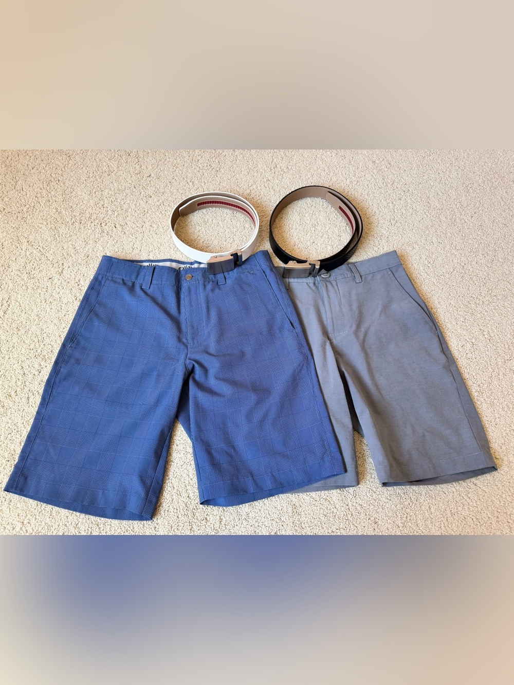 Callaway Men's/ youth Golf Shorts & Nexbelts - sets of two NEAR NEW condition
